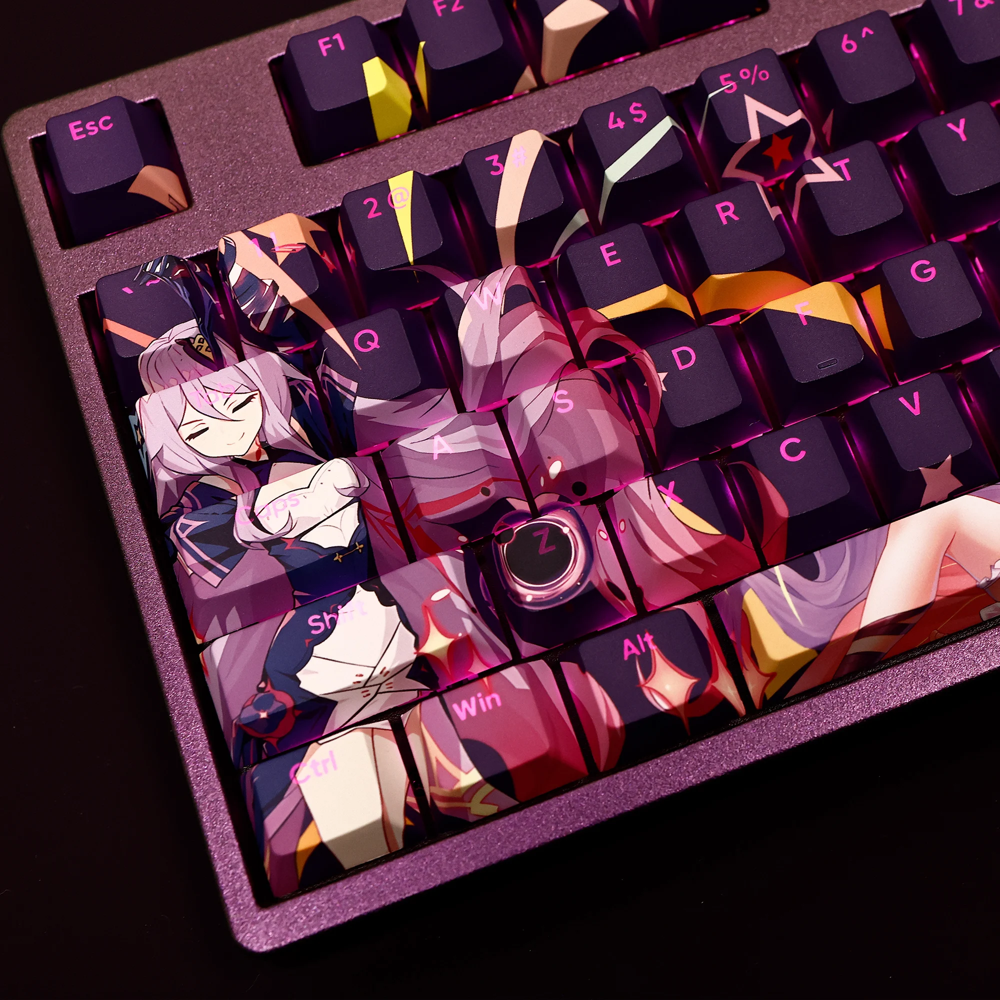 

108Keys/Set Honkai Impact 3 Sirin PBT Custom Keycaps Anime Games Beauty Girl Key caps Cherry Height for DIY Mechanical Keyboards