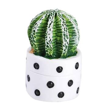 Mini Plant Pot Miniature Flower Vase Simulation Potted Plant 1:12 Dollhouse Resin Micro Ornament Doll House Furniture Home Decor 5