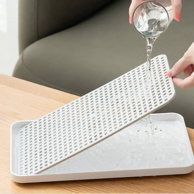 Double Layer Kitchen Drain Tray Dish Drainer Fruit Vegetable Water Drain Racks Washing Drying Rack Serving Plate Detachable Stor 3