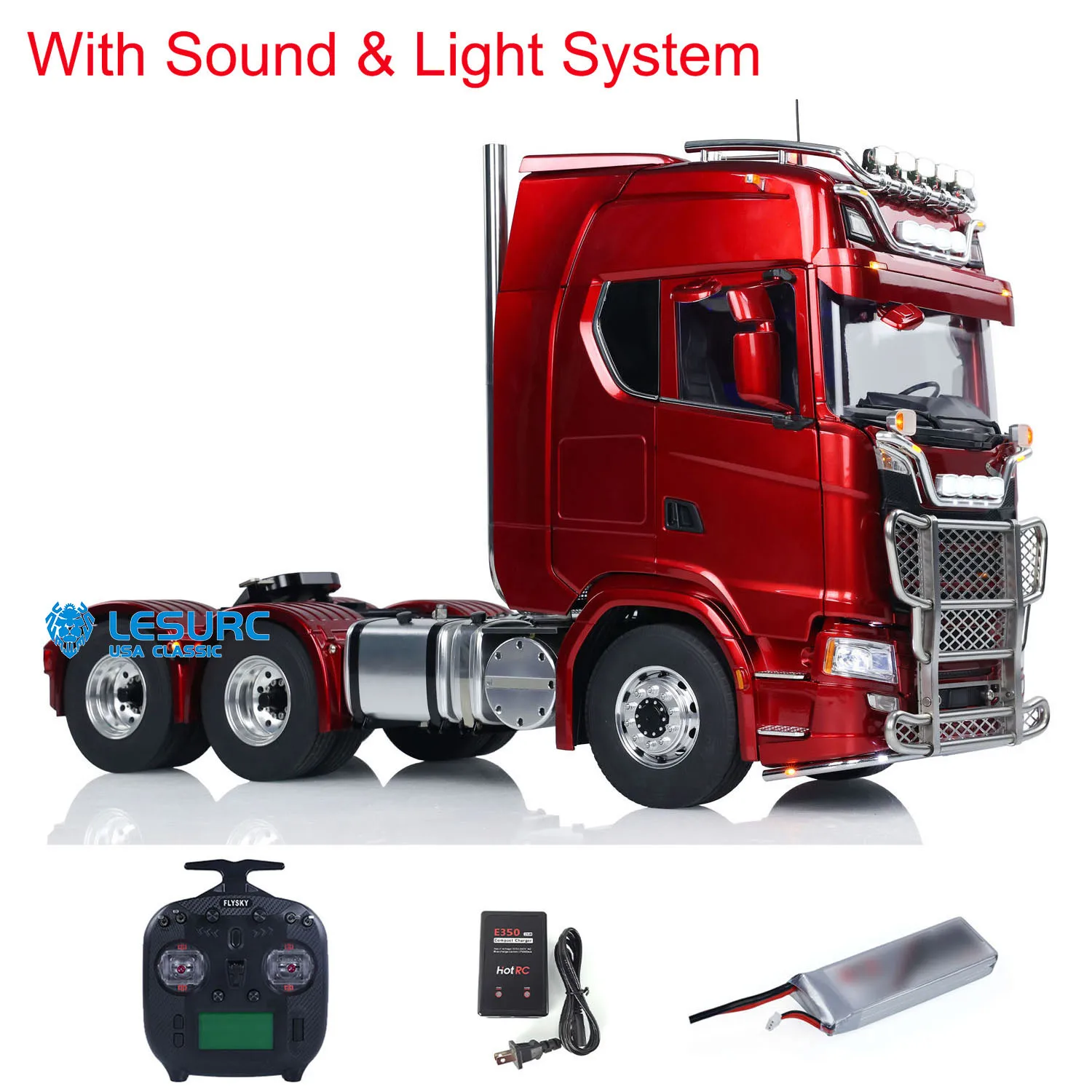 LESU 770S 6*6 1/14 RC Tractor Truck Metal Chassis Light Sound Smoke Differential Metal Chassis RTR Remote Control Car Model 2