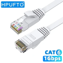 Flat Cat 6 Ethernet Cable with Snagless RJ45 - Short White Network LAN Cord - 0.2m (Cat 6 Flat White)