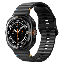 Premium Silicone Watch Strap - Original Design for Galaxy watch ultra (Black)