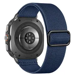 Nylon Scrunchie Elastic Watch Band Bracelet - Premium Accessory - Galaxy Watch Ultra 2 (Blue)