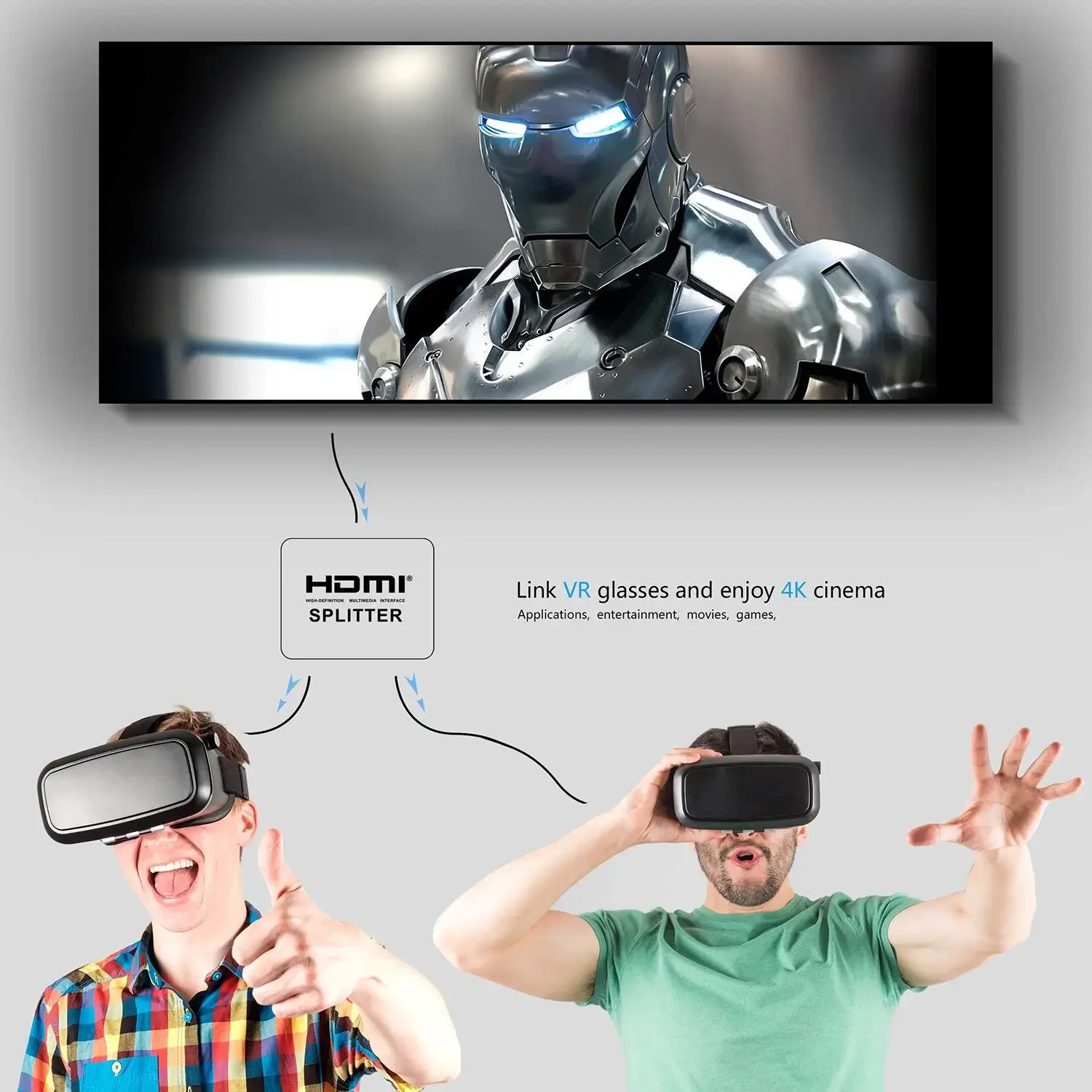 HDTV DVD PS3 Xbox 4K HDMI ȣȯ й, Ǯ HD 1080p  HD ġ ó, 1X2 ø 1  2 ƿ