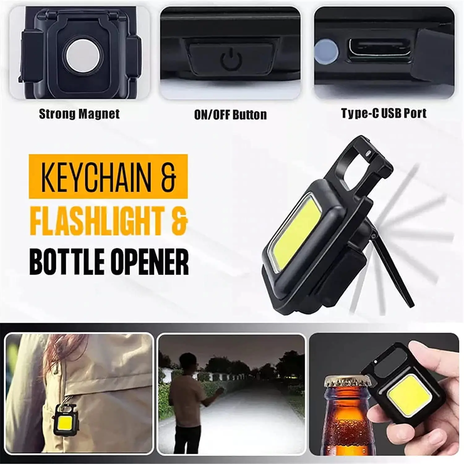 Keychain & Flashlight & Bottle Opener
