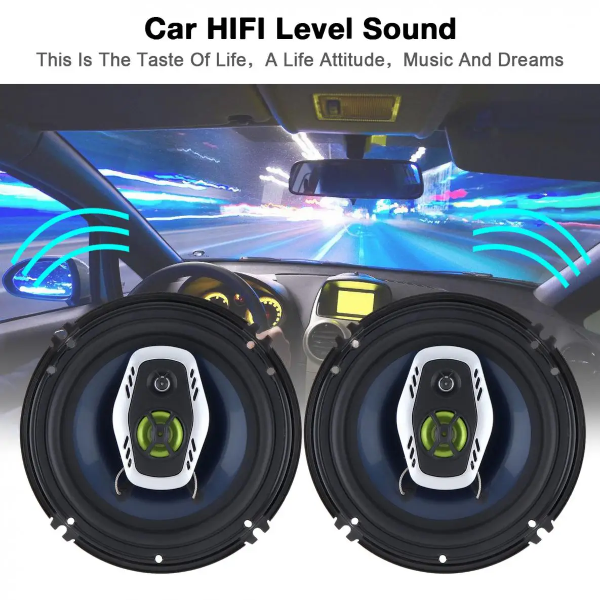 2pcs 6.5Inch 16cm 600W 2 Way Car Coaxial Auto Audio Music Stereo Full Range Frequency Hifi Speakers Non Destructive Installation