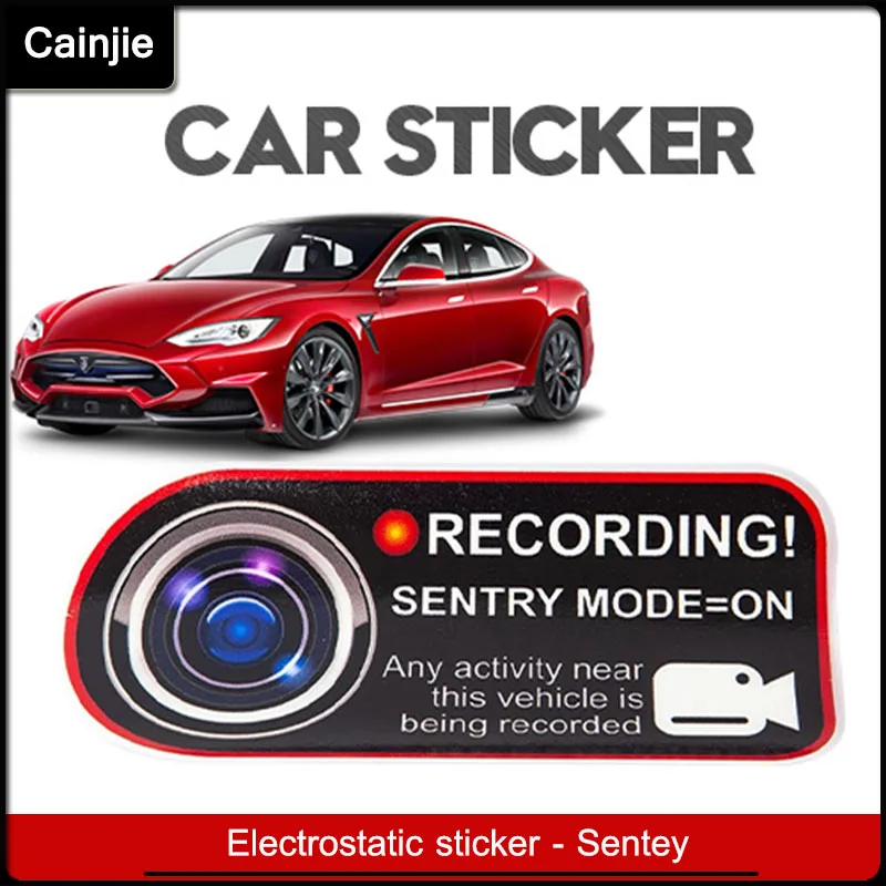 Dashcam Modeon Sentry Reminder Static Sticker Accessories For Tesla