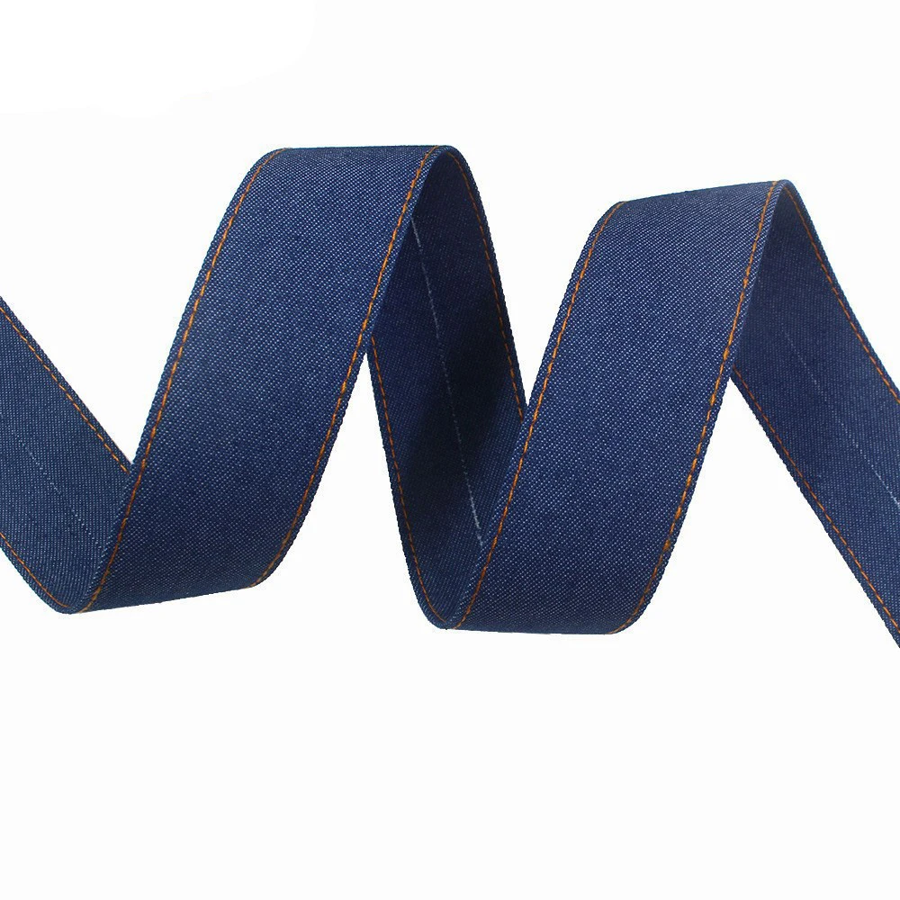 Denim Ribbon 10M Stitch Fabric Jeans Bows for DIY Crafts Hairclip Apparel Accessories and Sewing Decorations silk satin ribbon