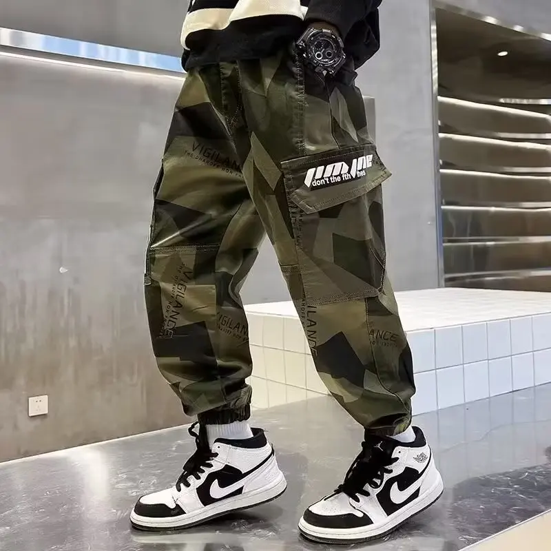 Camouflage Boy Cargo Pants Children Casual Sweatpants Three-dimensional High Visibility Sports Pants Children's Clothing boys pants kids pants