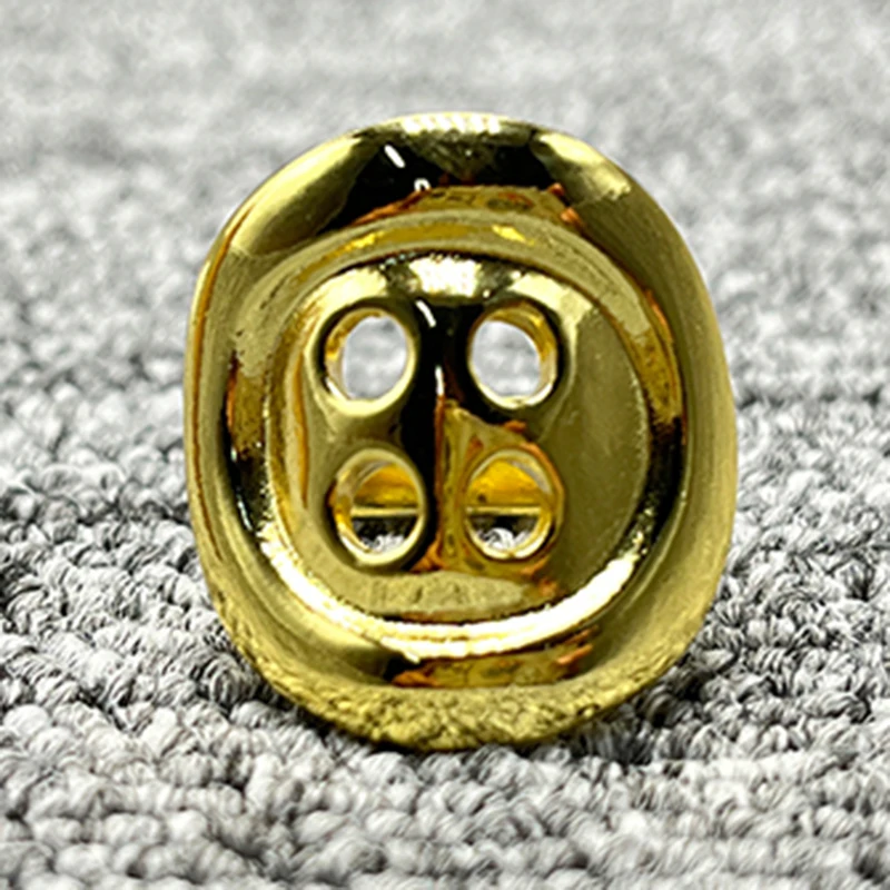 Best Sellers2022 New Fit Fashion Plated 925 Silver 14K Gold Button Series Charm Ring Niche Jewelry Gift