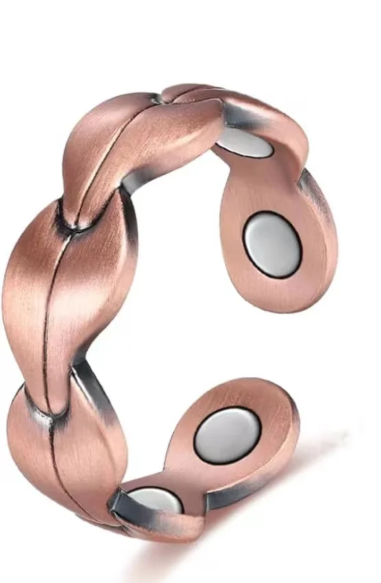 Pure Copper Magnetic Adjustable Ring - Vintage Therapeutic Anillo Magnetico Gift