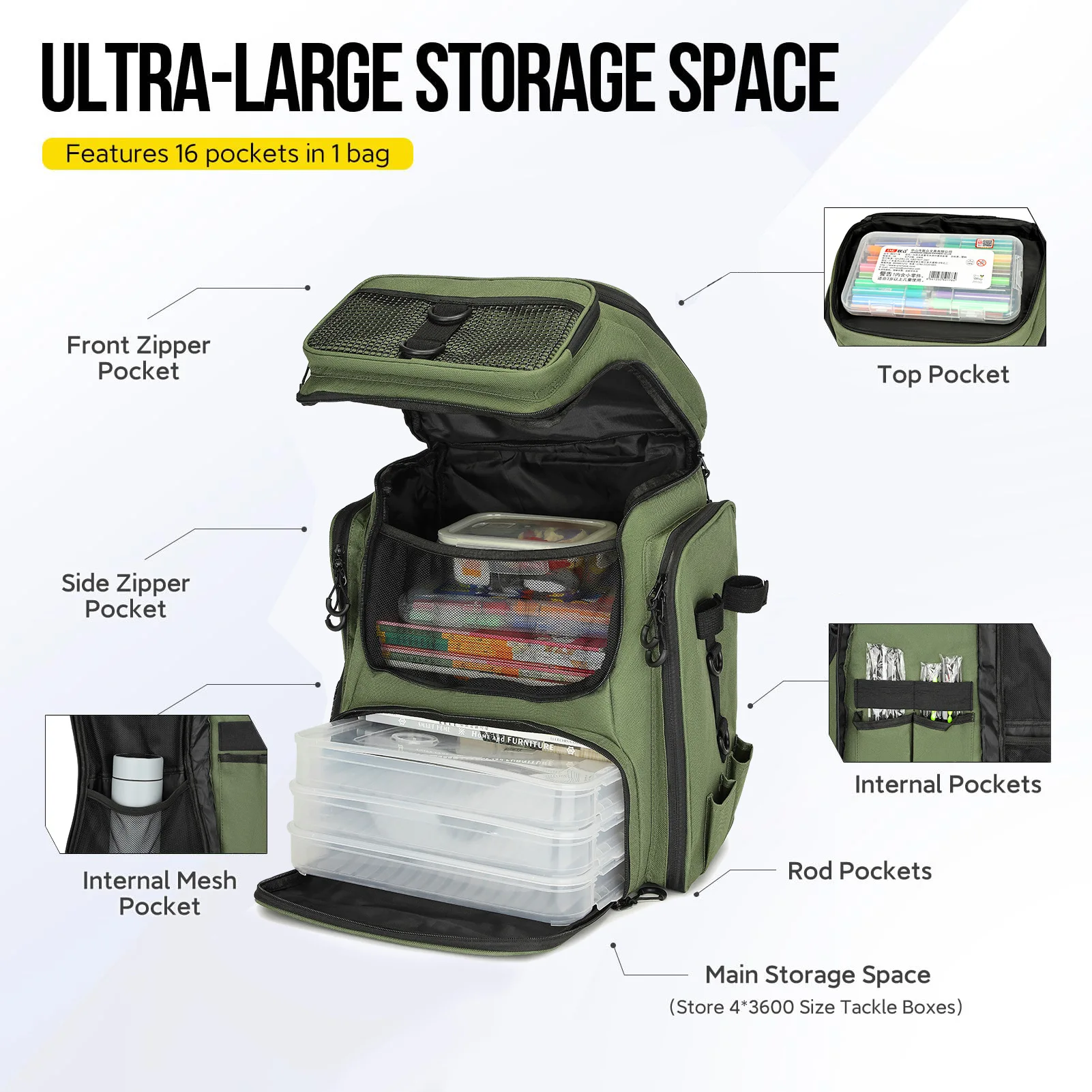 Fishing Backpack with Rod Holders 3