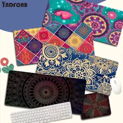 Tapete de mesa de borracha natural do jogo de mousepad do teste padrão de mandalas personalizado da pele para a grande borda que trava a velocidade