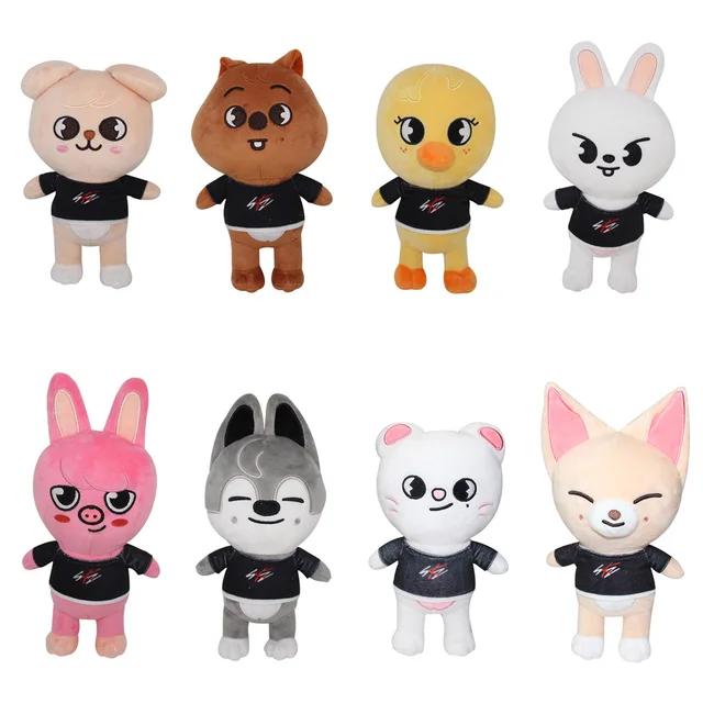 1Pcs 20cm Skzoo Plush Toys Stray Kids Cartoon Stuffed Animal Plushies Doll Wolf Chan Leebit Fox.ny Jiniret Puppym Kids Fans Gift 1