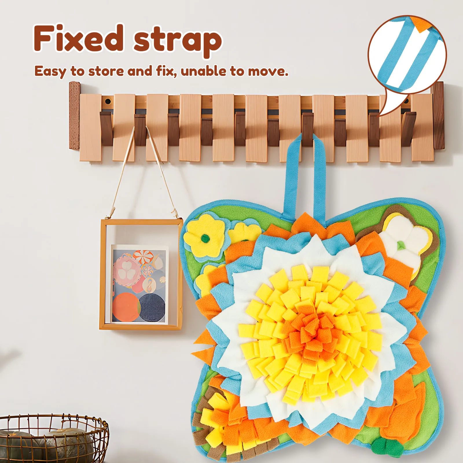 Pet Snuffle Mat Plush Fabric Flower Shape Slow Eating Mat 60x60cm Non Slip Dog Foraging Mat Cat Puzzle Toy Pet Supplies for Home