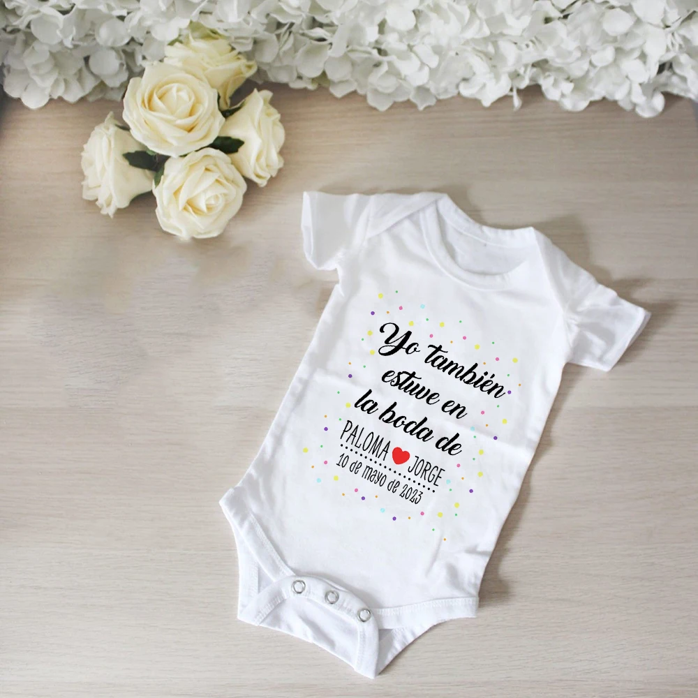 Personalized Baby Bodysuit I Also Attended The Wedding Custom Name Baby Jumpsuit Wedding Toddler Infant Boy Girs Rompers Outfits 2