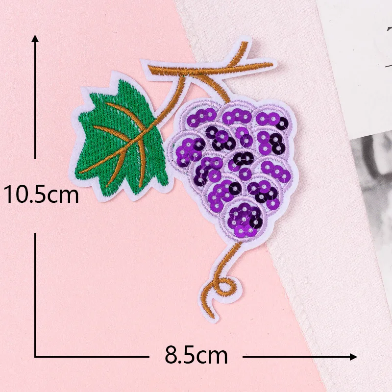 10 teile/los kleine Frucht Patch Pailletten Aufkleber Eisen auf Patches für Kleidung Applique Stickerei DIY Kleidung Accessoires – Detail 2