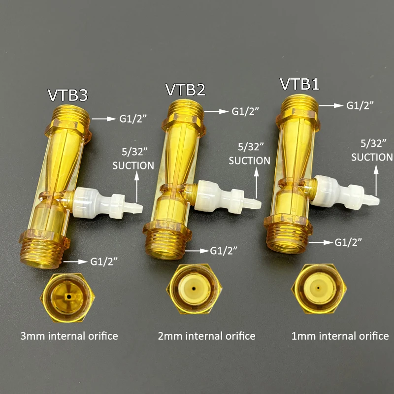 1/2" Ozone water mixer PVDF venturi Water treatment injector with valve Ozone proof PVDF material Mixing Gas Liquid for Spa