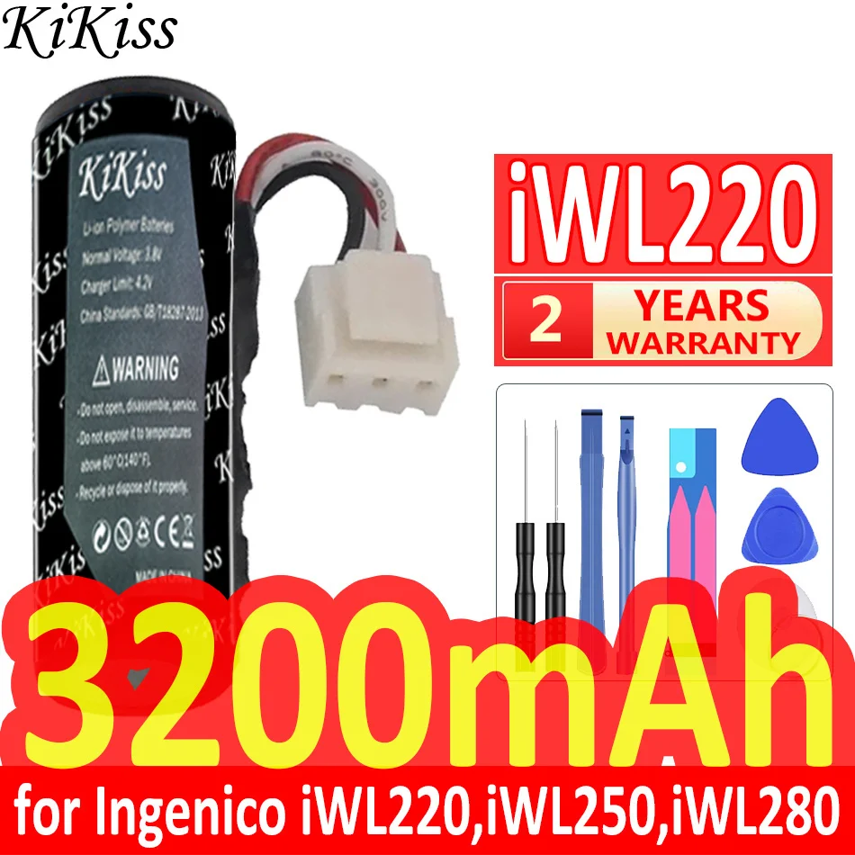 3200Mah Kikiss Potente Batteria Per Ingenico Iwl220 Iwl250 Iwl280 Iwe280 Iwl252 Iwl255 Iwl251 Per Newland Me31 Sp610 Sp60 Pos