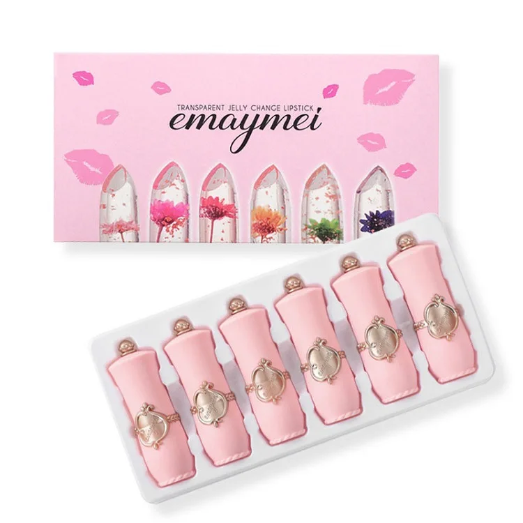 thumbnail image 1 of 6 Clear Moisturizing Jelly Dry Flower Warm Change Lipstick Moisturizing Crystal Transcolor Lipstick set long-lasting waterproof, 1 of 5