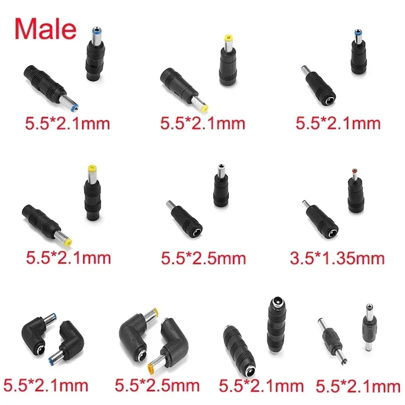 DC Supply Conversion Connector 5.5mm*2.1mm Female To 5.5mm*2.5mm Male 12V Power Plug Connector For AC/DC Power Adapter Laptop