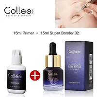 Gollee Eyelash Extensions 15ml Eyelash Cleansing Primer Super Bonding 0.5s Lash Extension Glue Professional Eyelash Adhesive 1