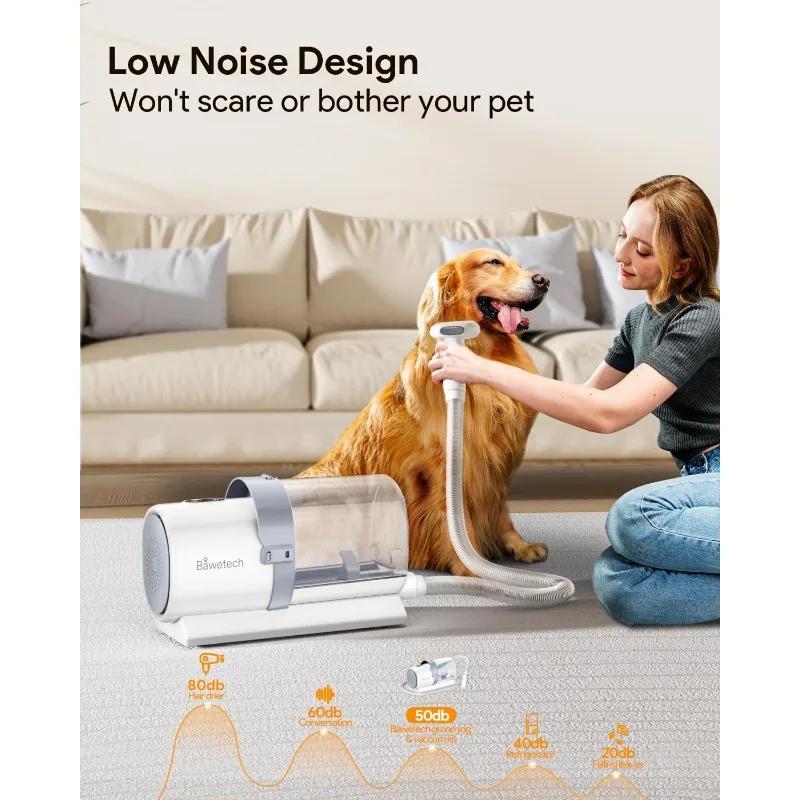 Dog Grooming Vacuum, 2.5L Large Capacity, 10000PA Powerful Suction 99% Pet Hair, 4 Grooming Tools for Dogs Cats Home Cleaning 4