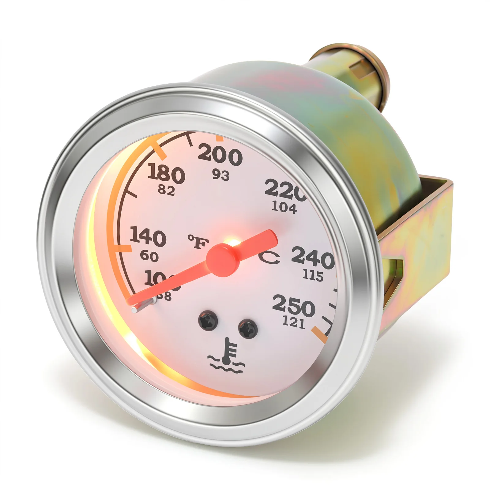 2인치 52mm 12V 수온계 38-121 ° C/100-250 ° F 듀얼 유닛 디지털 자동차 계기판(1/2NPT 수온 센서 포함)