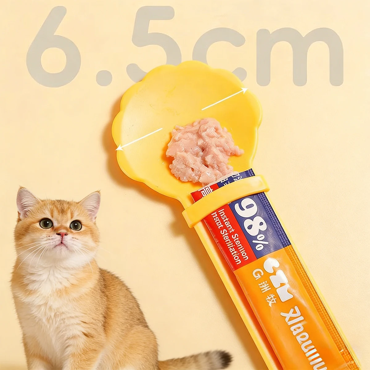 고양이 스트립 스퀴저 스푼 휴대용 애완동물 사료 급식기 (습식사료용) 새끼 고양이 강아지 간식 디스펜서 간편 스퀴즈 간식 공급 도구