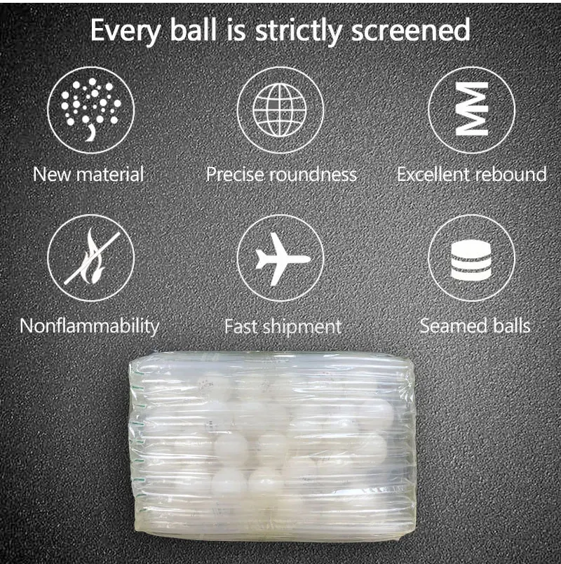 Description Picture 3 of itemHUIESON 50/100 Pack Table Tennis Balls 3 Stars DJ40+ Ping Pong Balls With Seam Round Bullet ABS New Material Balls for Training