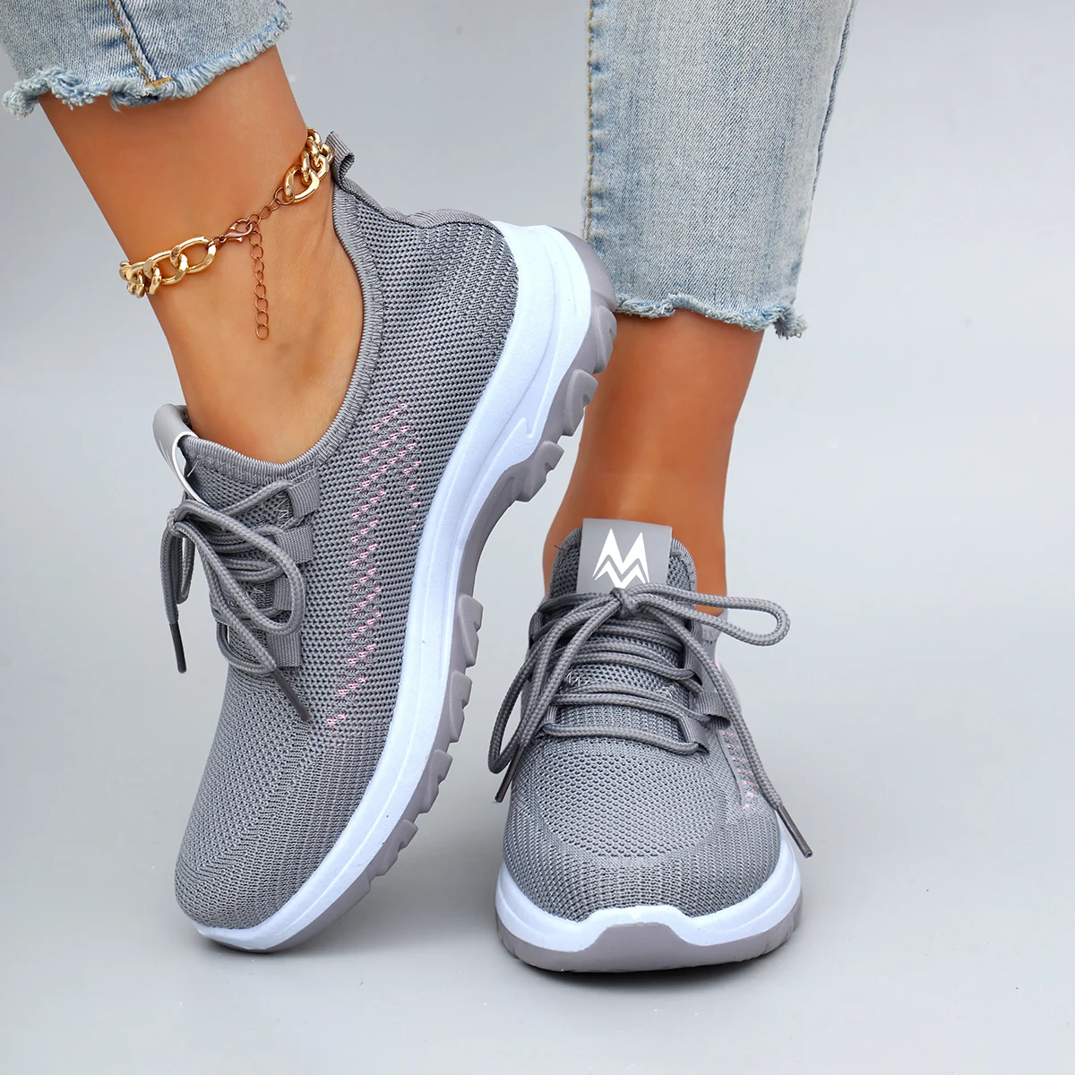 أحذية نسائية صيفية مسطحة من القماش الشبكي قابلة للتنفس، أحذية نسائية كاجوال، أحذية رياضية، تخفيضات، شحن مجاني