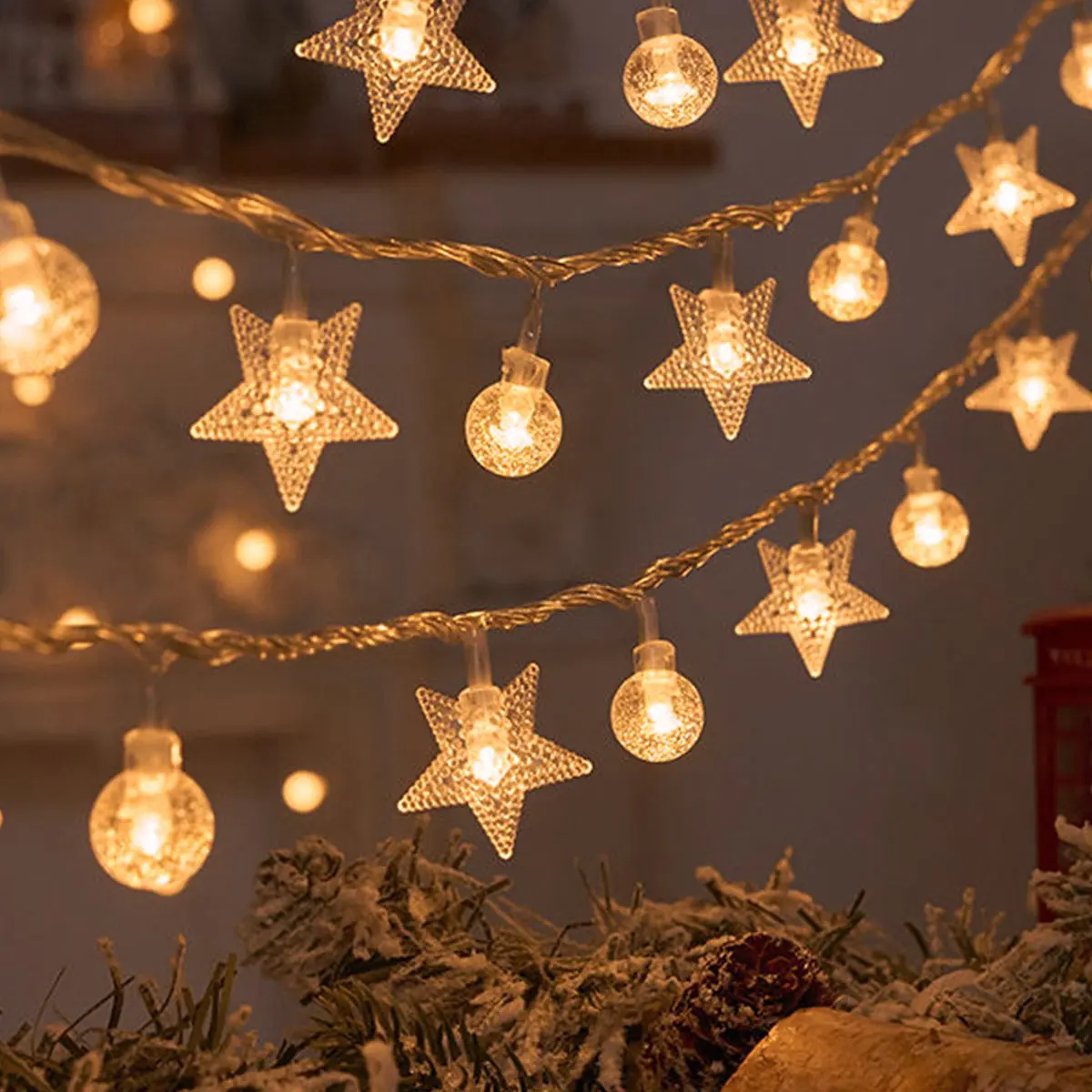 1.5M/3M Snowflake String Lights Christmas LED Fairy Light Merry Christmas Decorations 2023 Xmas Tree Decor Natal New Year Gifts