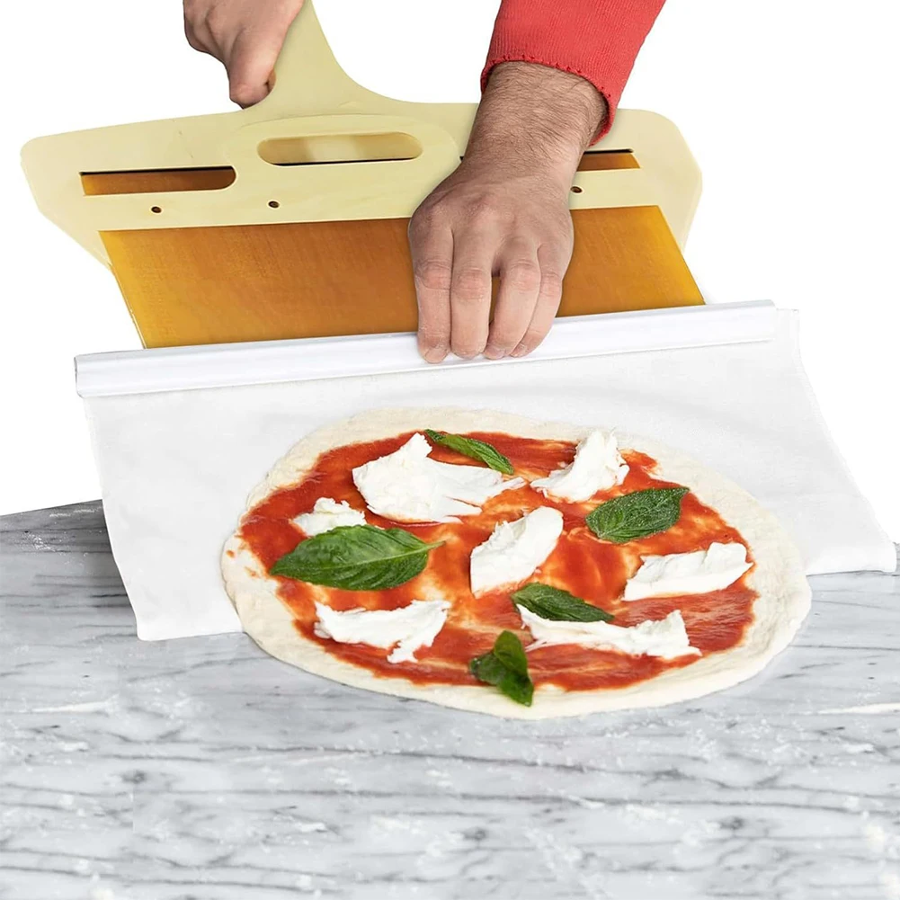 Wooden Hanging Pizza Cutting Board with Handle Pizza Serving Board  Non-stick Versatile for Making Pizza Baking Bread