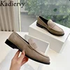 Suede Leather Loafers Women Round Toe Slip-on Walk Shoes Lady Daily Lightweight Office Commuting Flat Shoes Woman Zapatos Mujer 2