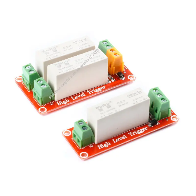 5A 1 Modulo Relè A 2 Canali Trigger Di Alto Livello Dc Dispositivo Monofase A Stato Solido Elettrico Dc3-32V