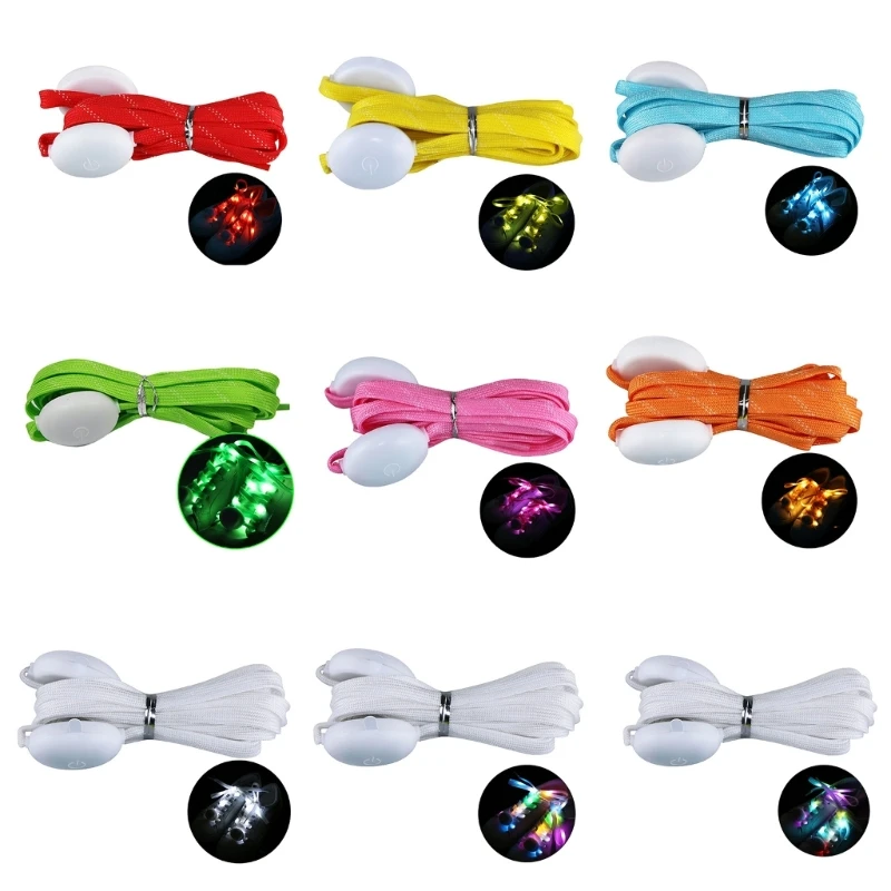 

LED Light Up Shoelaces for Night Running, Party, Colorful LED Shoelaces Glow Shoelaces Lighting Shoe Laces 448D