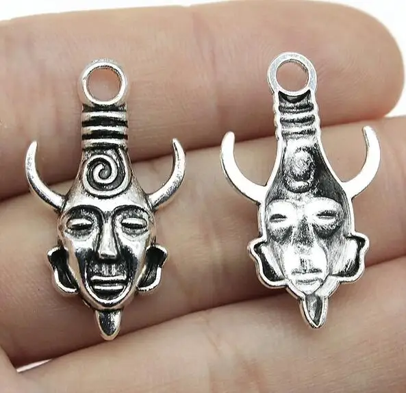 

15pcs 31x18mm Pendant Tauren Noodles Wizard Horde Shaman Antique Silver Charms EF3700