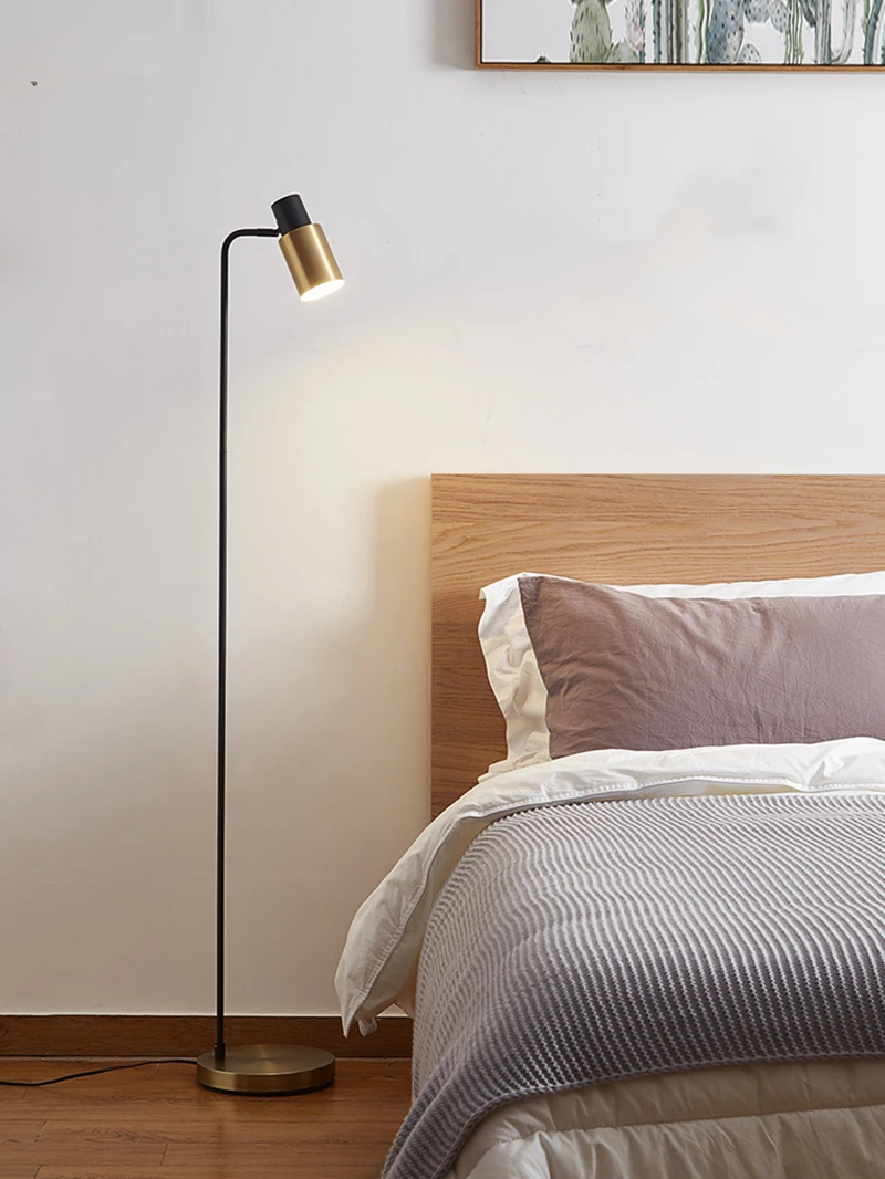 

Simple Young People Popular Simple Metal Brass Color Living Room Reading Room Bedside Simple E27 Standing Lamp Floor Lamp