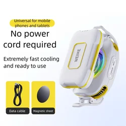 Magnetic Rechargeable Phone Cooling Device - 3000mAh Portable Cooler for Gaming & Live Streaming (WHITE)