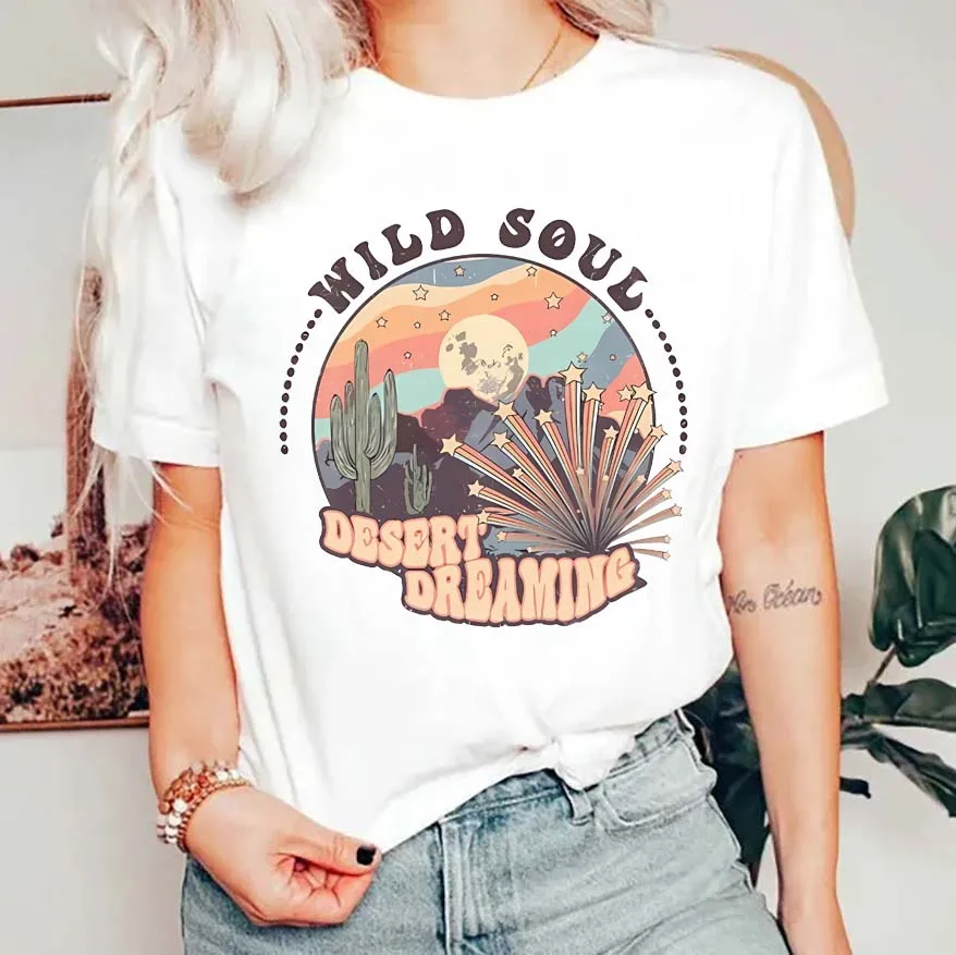 

Футболка женская оверсайз в богемном стиле 90-х годов с узором