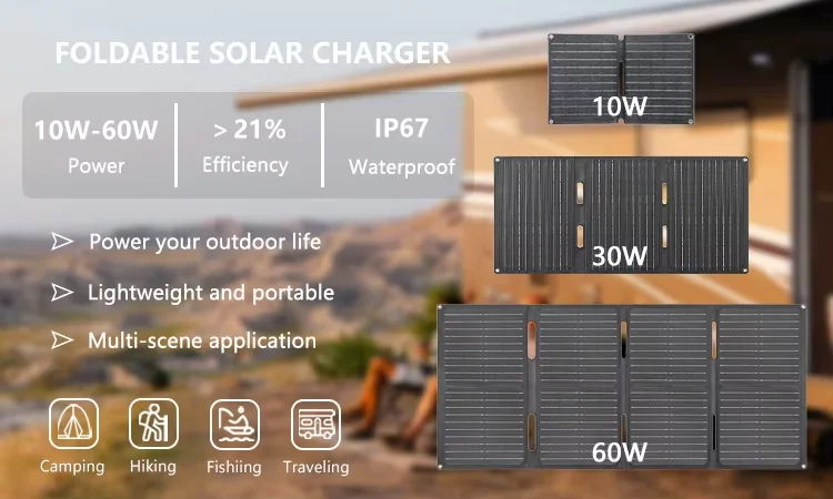 YYHC-Hot Selling 400W Portable Solar Power Station Camping Single Crystal Panel 200W 300W 100W Foldable Solar Charger
