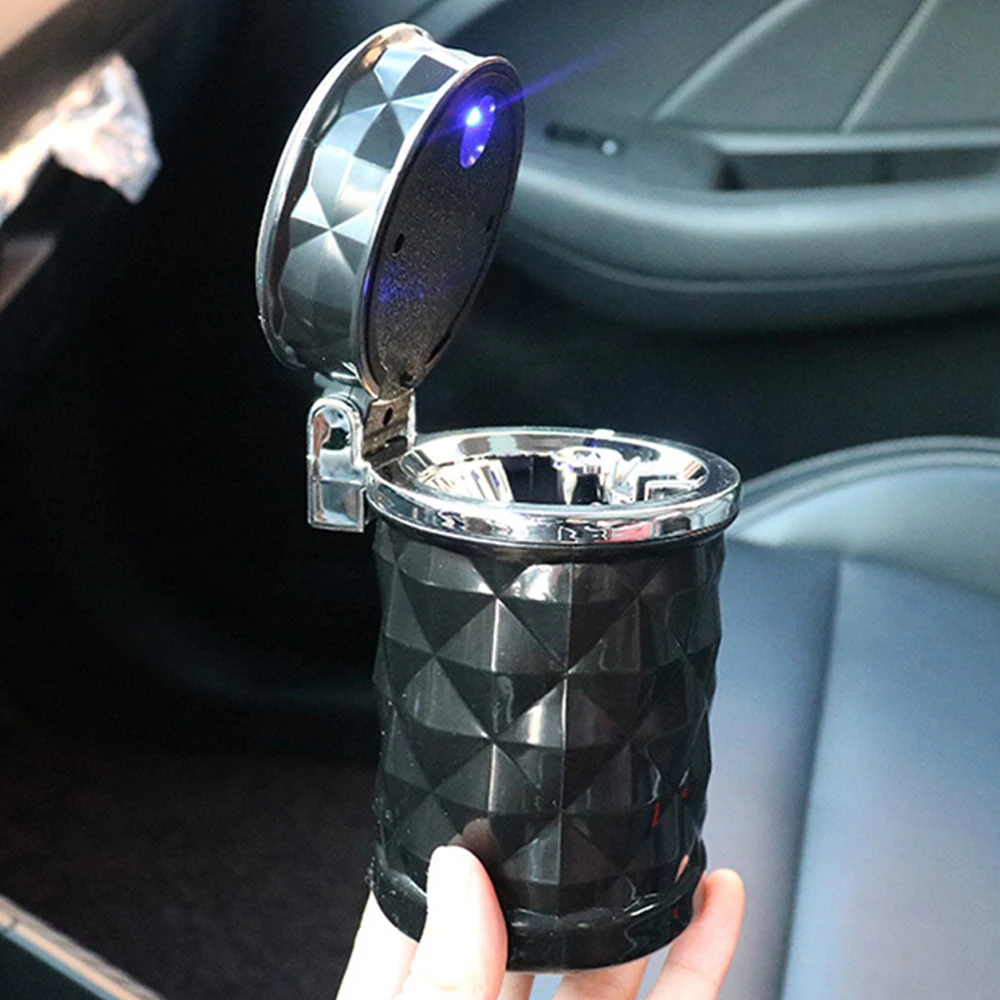 Newportable Led Smoke Car Posacenere Sigaretta Ash Contiene Tazza Indicatore Luminoso Automatico Posacenere Portabicchieri Per Auto