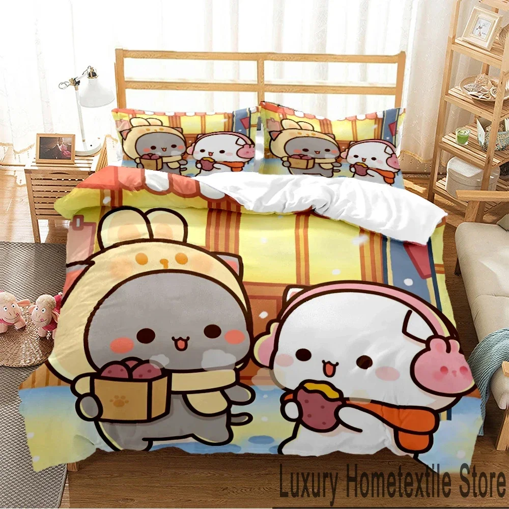 3D Print Bubu Dudu Cartoon Bear Panda Bedding Set Boys Girls Twin Queen King Size Duvet Cover Pillowcase Bed boys Adult 2