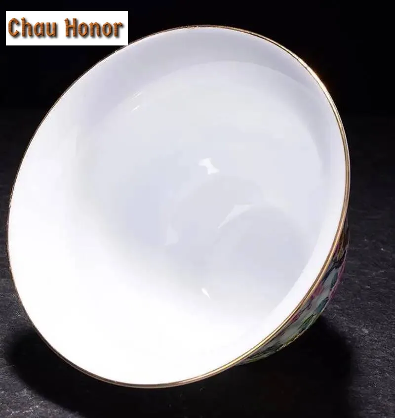 180ml Art Bird Gaiwan Ceramic Porcelain Flower Big Tea Bowl With Saucer Lid Kit Master Tea Tureen Drinkware Home Decor Crafts