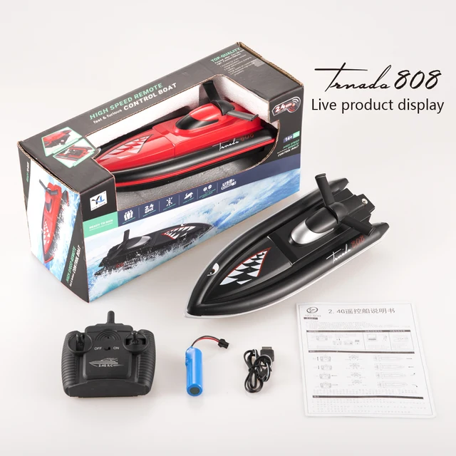 2.4G RC Boat High-speed  Remote Control Boat speedboat Model Dual Motor Rechargeable Batteries Children Toys for Boys 6