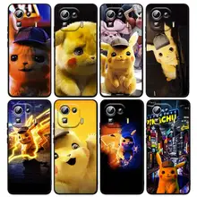 

Cute Cartoon Pikachu Pokemon For Xiaomi Mi 12 12X 11T 11 11i 10i 10T 10S Note 10 9T 9 SE Lite Ultra Pro 5G Black Capa Phone Case