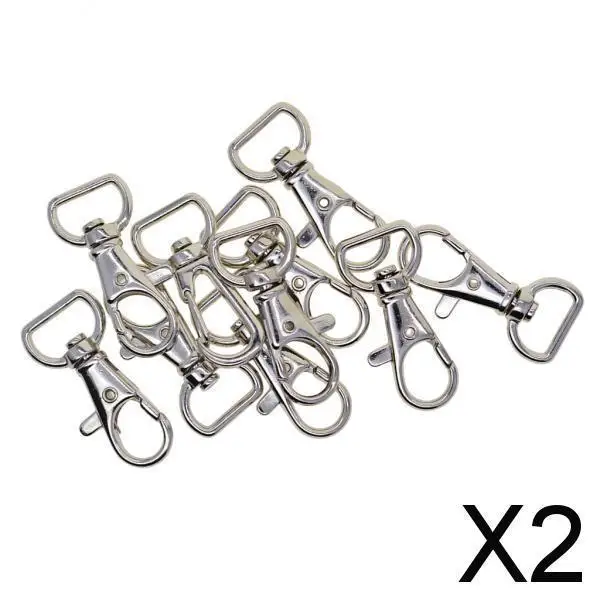 

2x10 Pieces Metal Swivel Lanyard Snap Hook with Key Rings