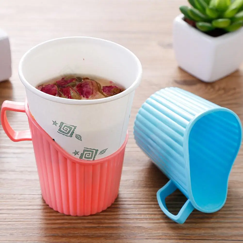 20 Pcs Hot Cup Disposable Paper Holder Office Iced Coffee Tumbler Pram Pp Mug Portable