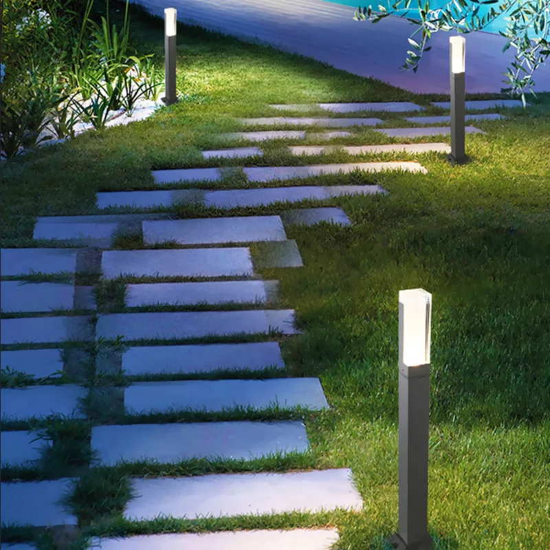 Garden Lights Acrylic Lawn Light Outdoor Waterproof IP65 10W LED Lighting New Aluminum Column Garden Path Garden Landscape Light AC85-265V