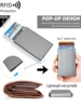 Men's ultra-thin and minimalist RFID shielded metal wallet, credit card wallet, automatic pop-up card bag, minimalist 4